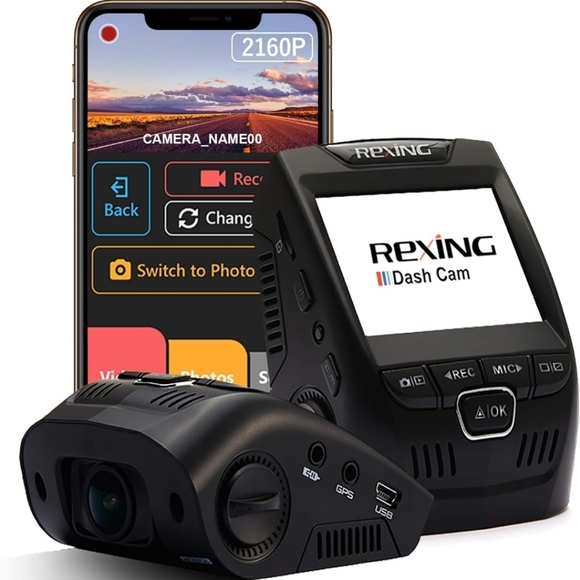 Rexing Dash Cam V1 2.4"4K Ultra HD Car, Wi-Fi, Wide Angle Recorder with G-Sensor - Picture 7 of 12